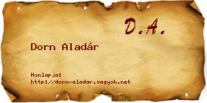 Dorn Aladár névjegykártya